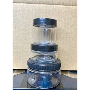 26 Plastic Storage Jars w/ Black Lids | Mixed Sizes 2oz & 4oz | BPA-Free PETE